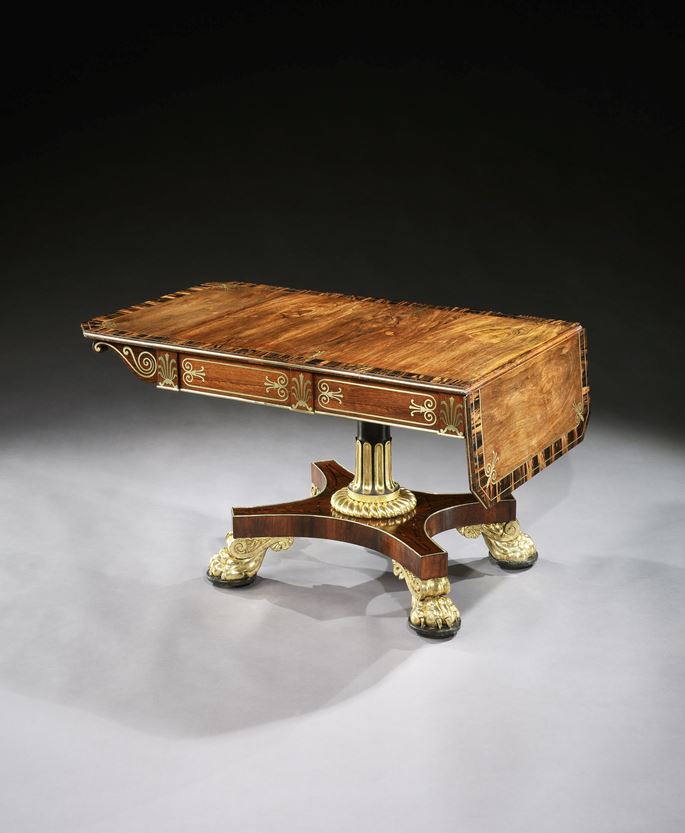 A regency parcel gilt brass inlaid rosewood sofa table | MasterArt